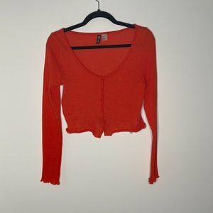 H&M divided shrug cardigan with fake buttons